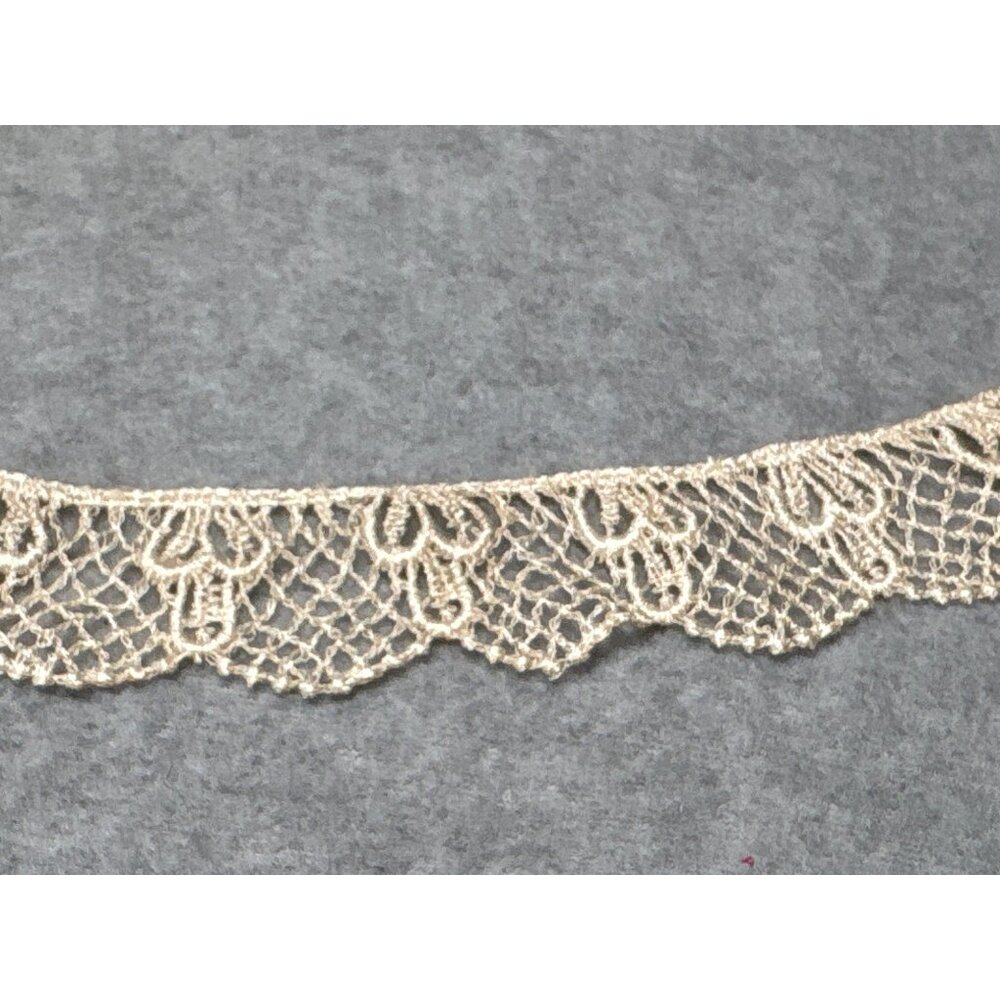 Vintage Beige Lace Trim Scalloped Edge 1.5" wide x 1 yard Sewing Craft Supplies